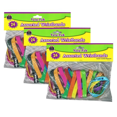 TEACHER CREATED RESOURCES Wristbands Valu-Pak, Assorted, PK72 TCR5451